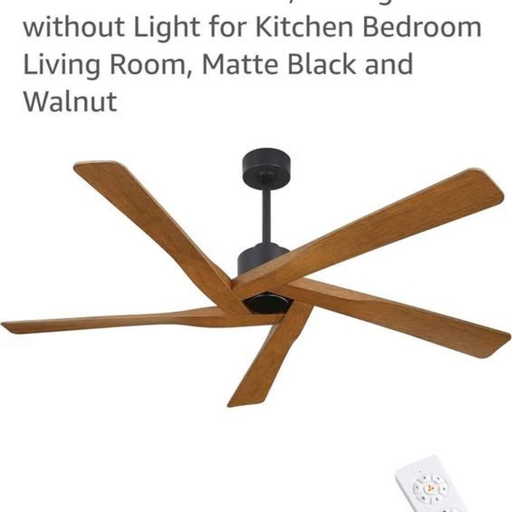 NIB WINGBO 54" ABS DC Ceiling Fan with Lights, 5 Blade ABS Plastic Ceiling Fan w
